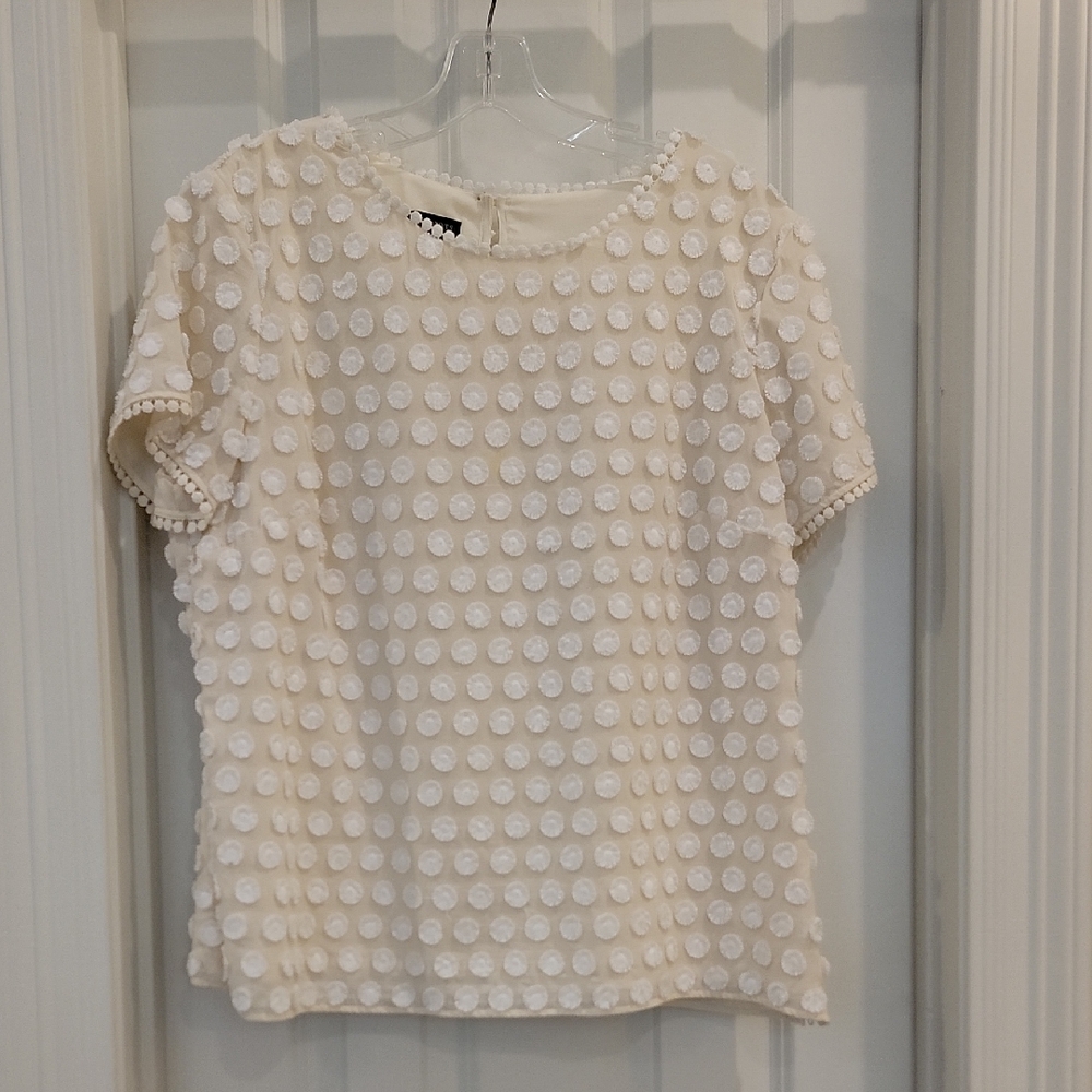 Talbots Elegant Cream Textured Blouse